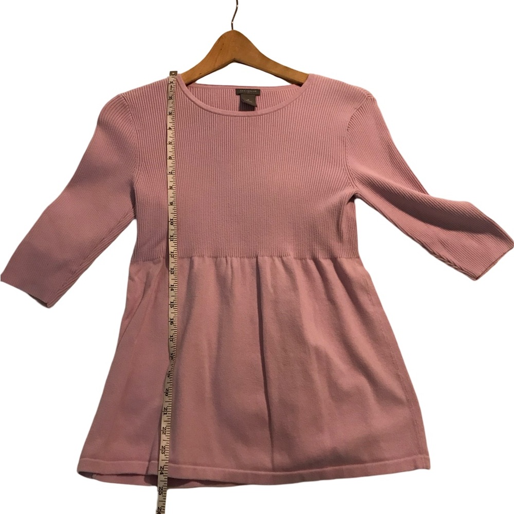 Ann Taylor Pink babydoll 3/4 sleeve top-Medium